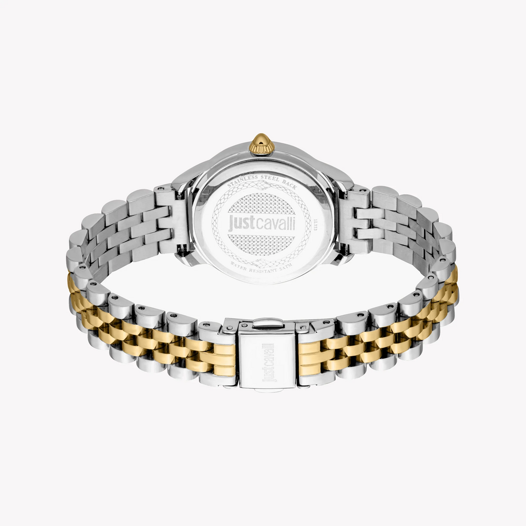 Just Cavalli Women's Two Tone Watch, Silver Dial | Jc1l333m0055