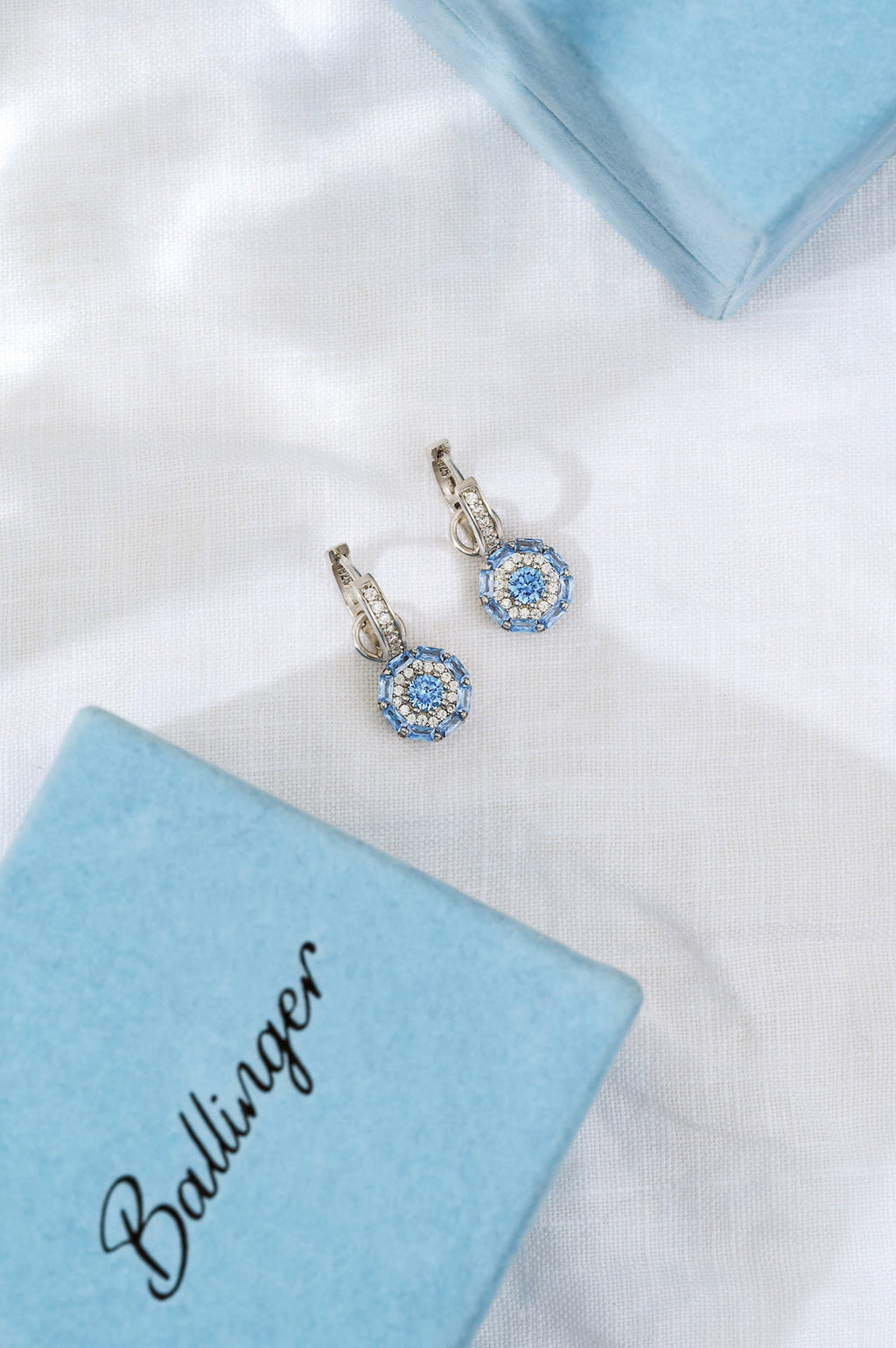 Something Blue Drop Earrings: Silver-4
