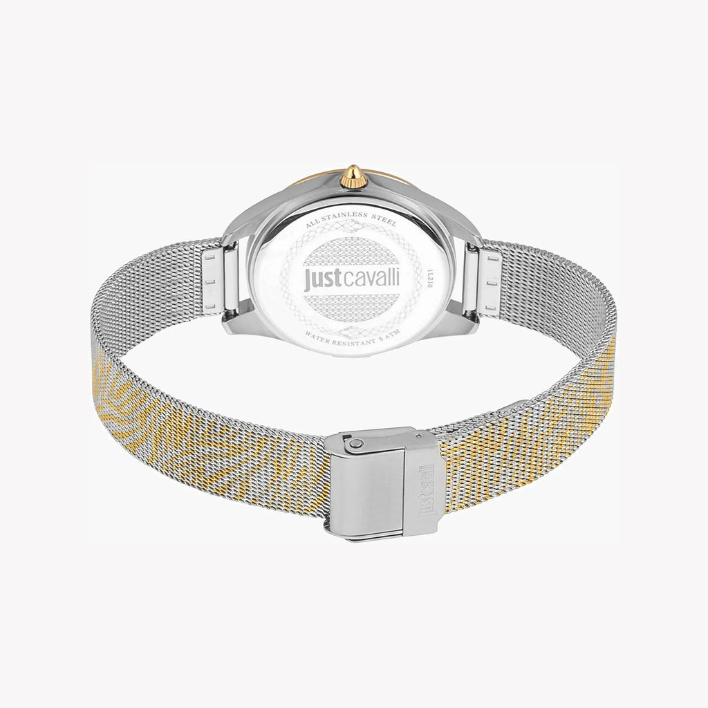 Just Cavalli Women's Two Tone Watch, Silver Dial | Jc1l210m0065