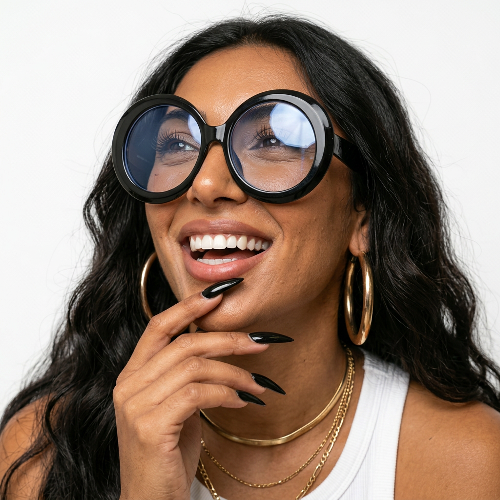 Fearless Oversized Resin Round Sunglasses