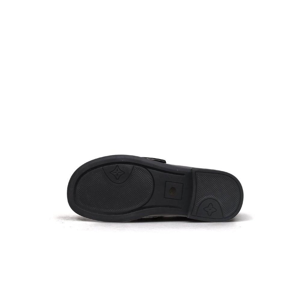 Black Fur-Lined Leather Loafers