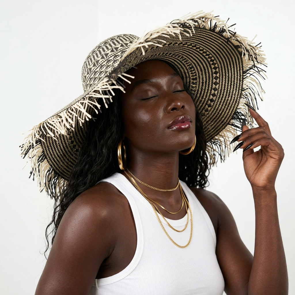 Wanderlust Woven Straw Fringe Hat-0