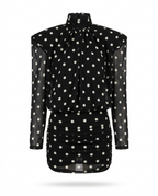 Audacious Polka Dot Mesh Mini Dress-4