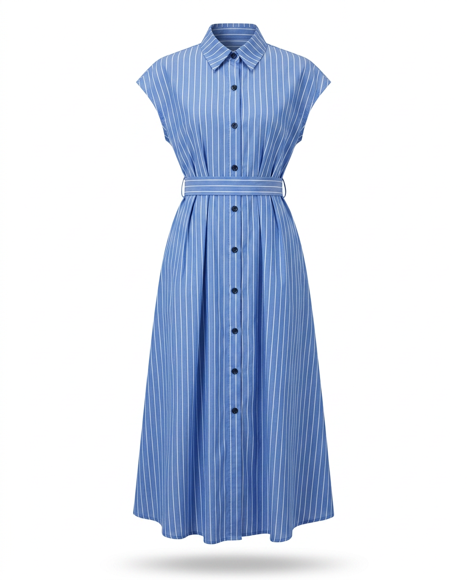 Free Spirit Striped Button Maxi Dress-5