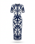 Confident Jacquard Bodycon Maxi Dress-4