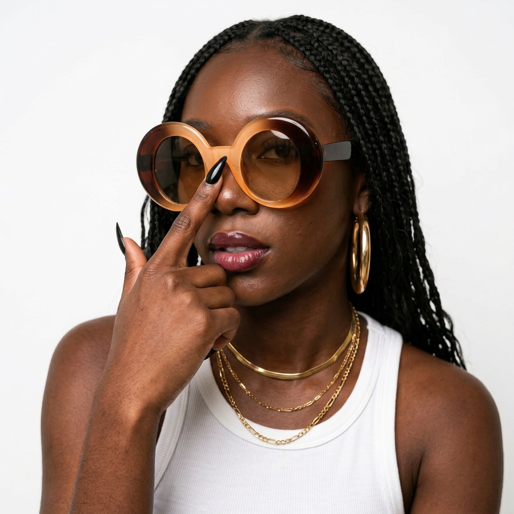 Daring Plastic Round Sunglasses-0