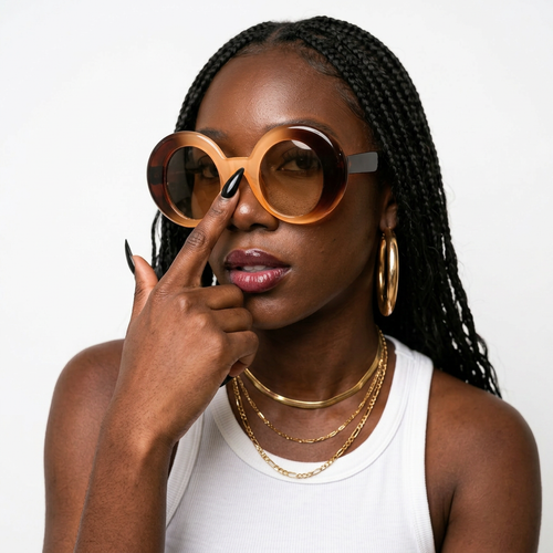 Daring Plastic Round Sunglasses-0