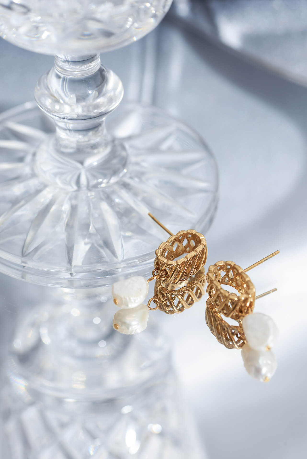 Woven Drop Pearl Earrings-2