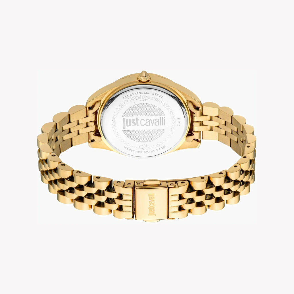 Just Cavalli Women's Gold Stainless Steel Watch, Silver Dial | Jc1l210m0455