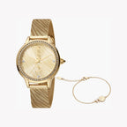Just Cavalli Gold Stainless Steel Watch, Champagne Dial | Jc1l146m0055
