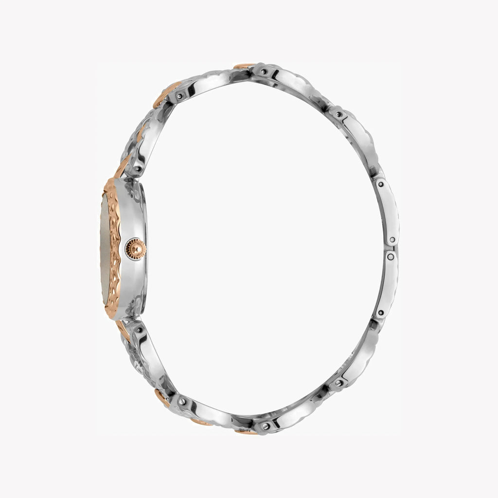 Just Cavalli Women's Silver & Rose Gold Watch, Silver Dial | Jc1l132m0055