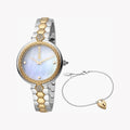Just Cavalli Women's Silver & Gold Watch, White Dial | Jc1l128m0595
