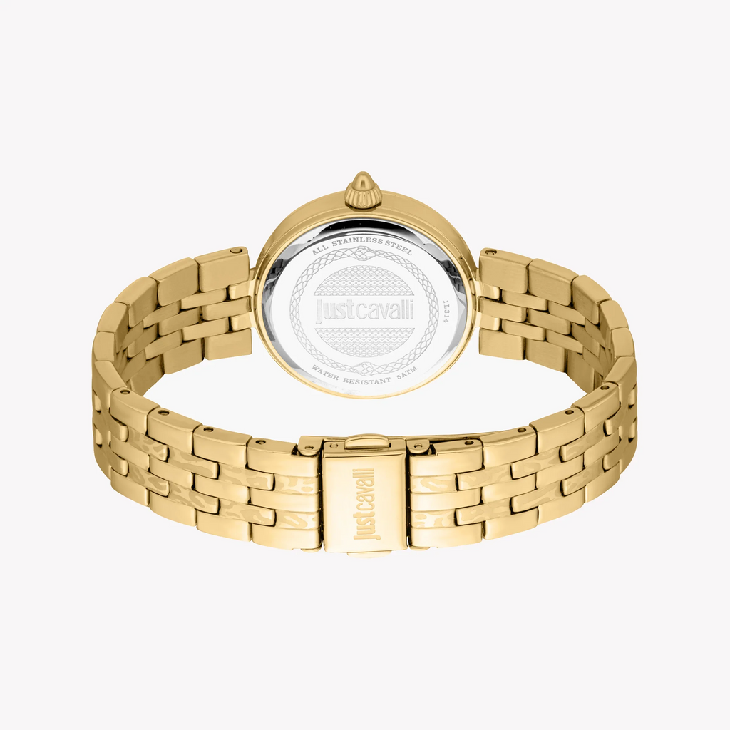 Just Cavalli Women's Gold Stainless Steel Watch, Silver Dial | Jc1l314m0055