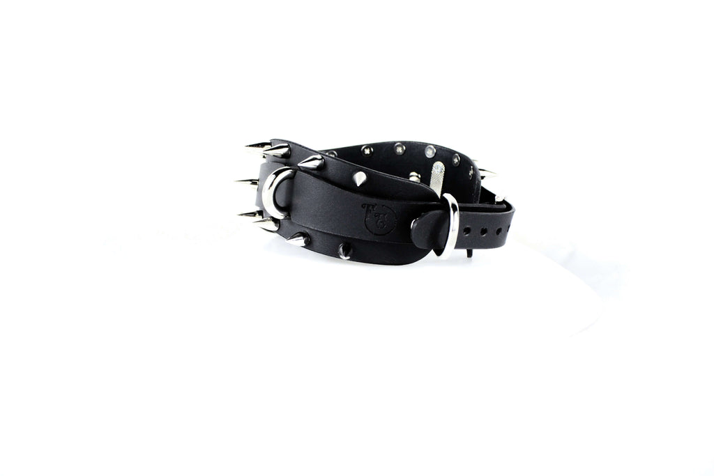 Spiked BDSM Collar – Leather BDSM Choker Gothic Posture Collar