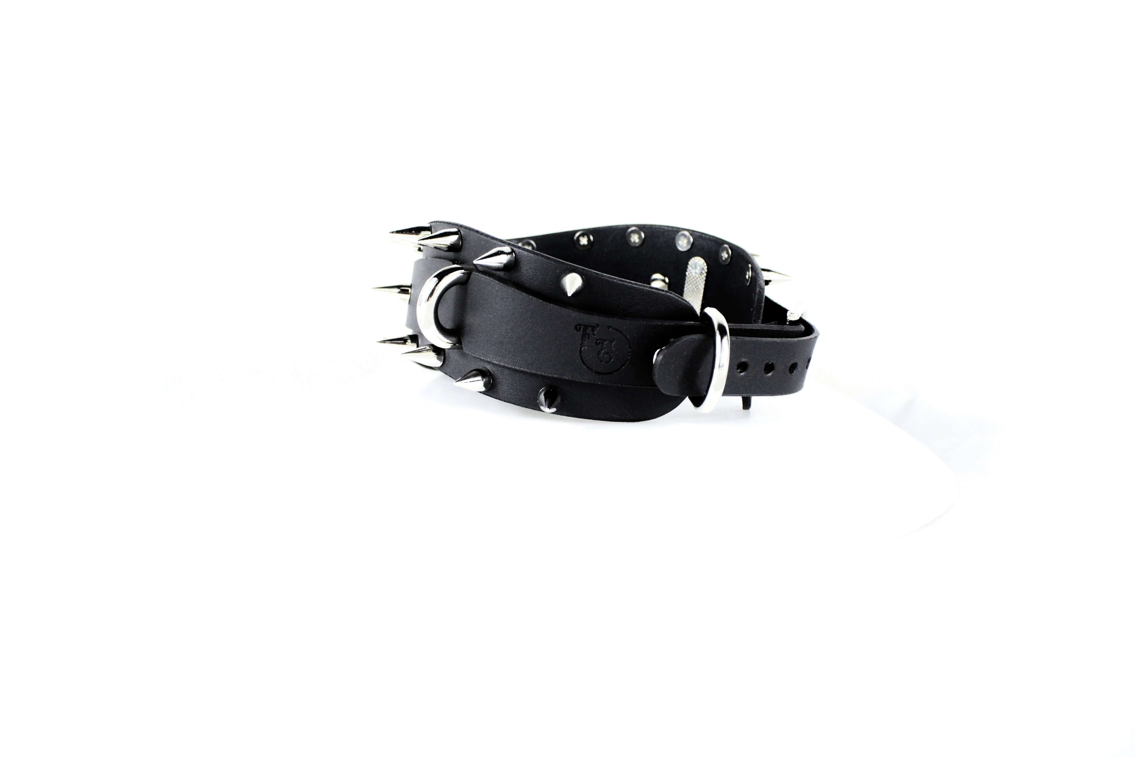 Spiked BDSM Collar – Leather BDSM Choker Gothic Posture Collar