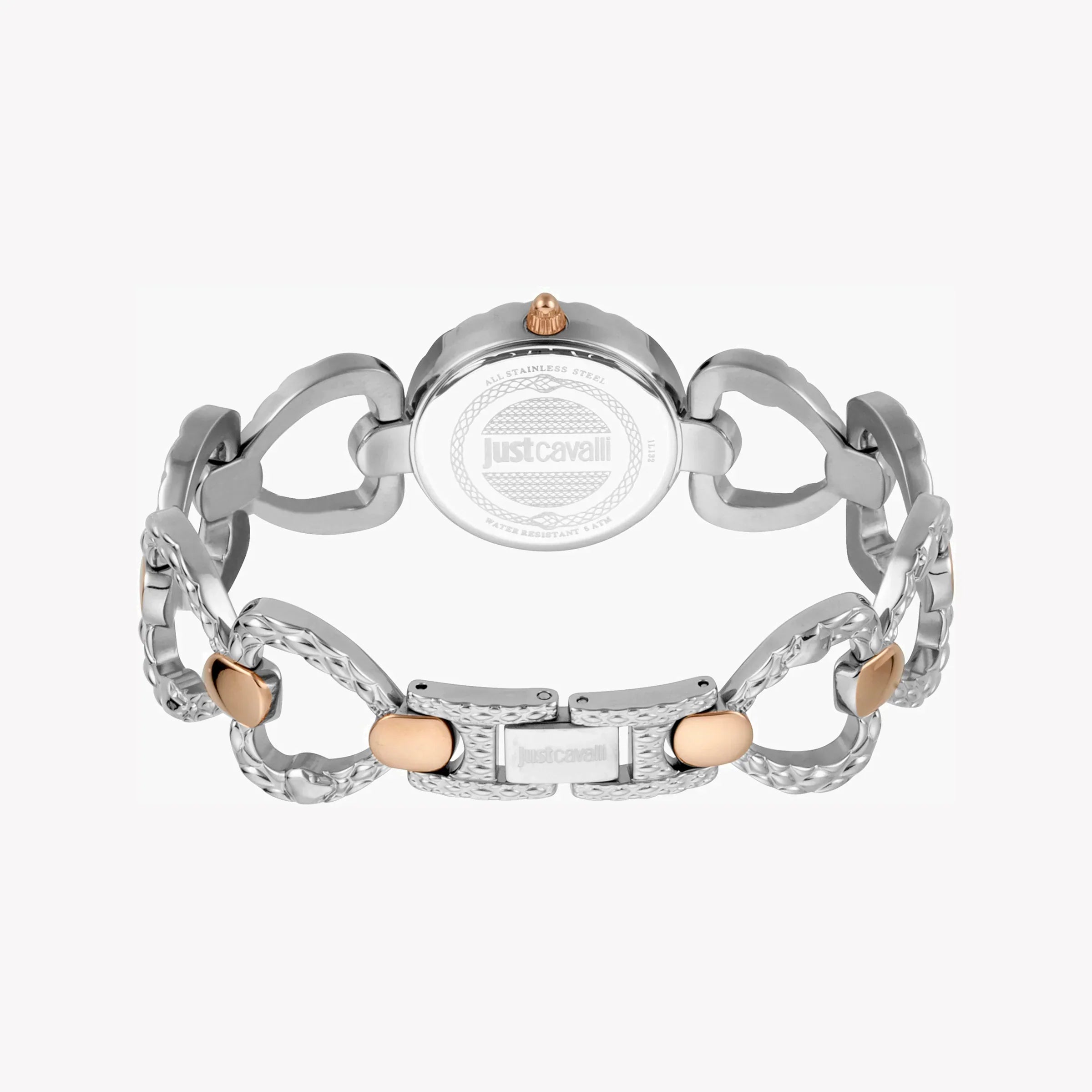Just Cavalli Women's Silver & Rose Gold Watch, Silver Dial | Jc1l132m0055