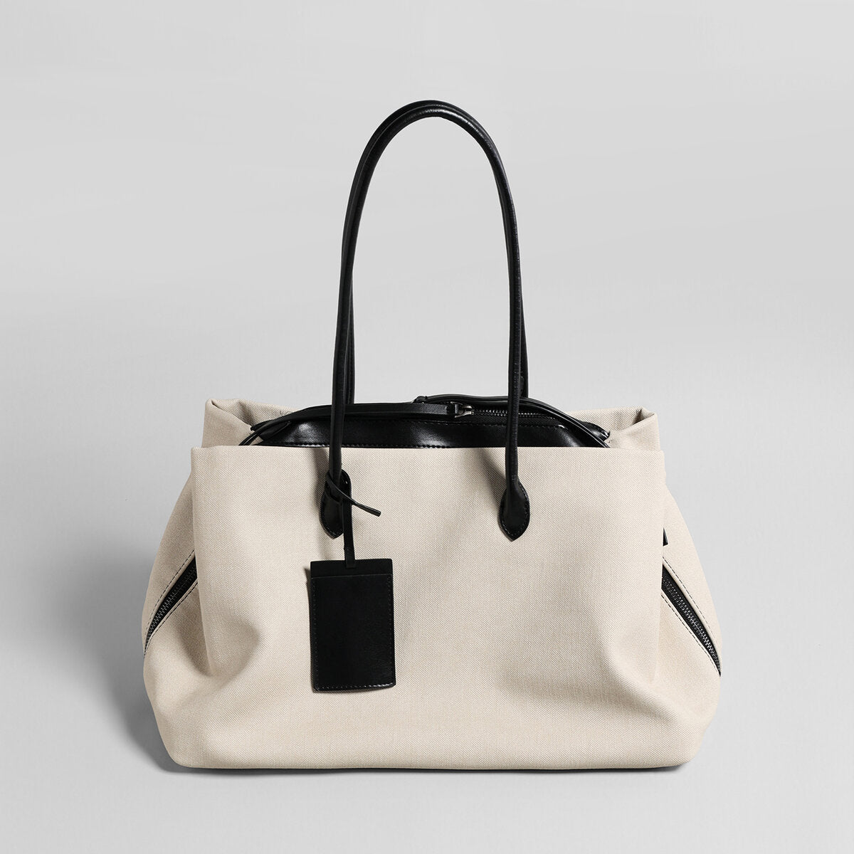Canvas & Leather Large Capacity Commuter Tote