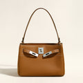 Classic Leather Box Bag – Structured Palm-Grain Calfskin Bag with Turn-Lock Hardware