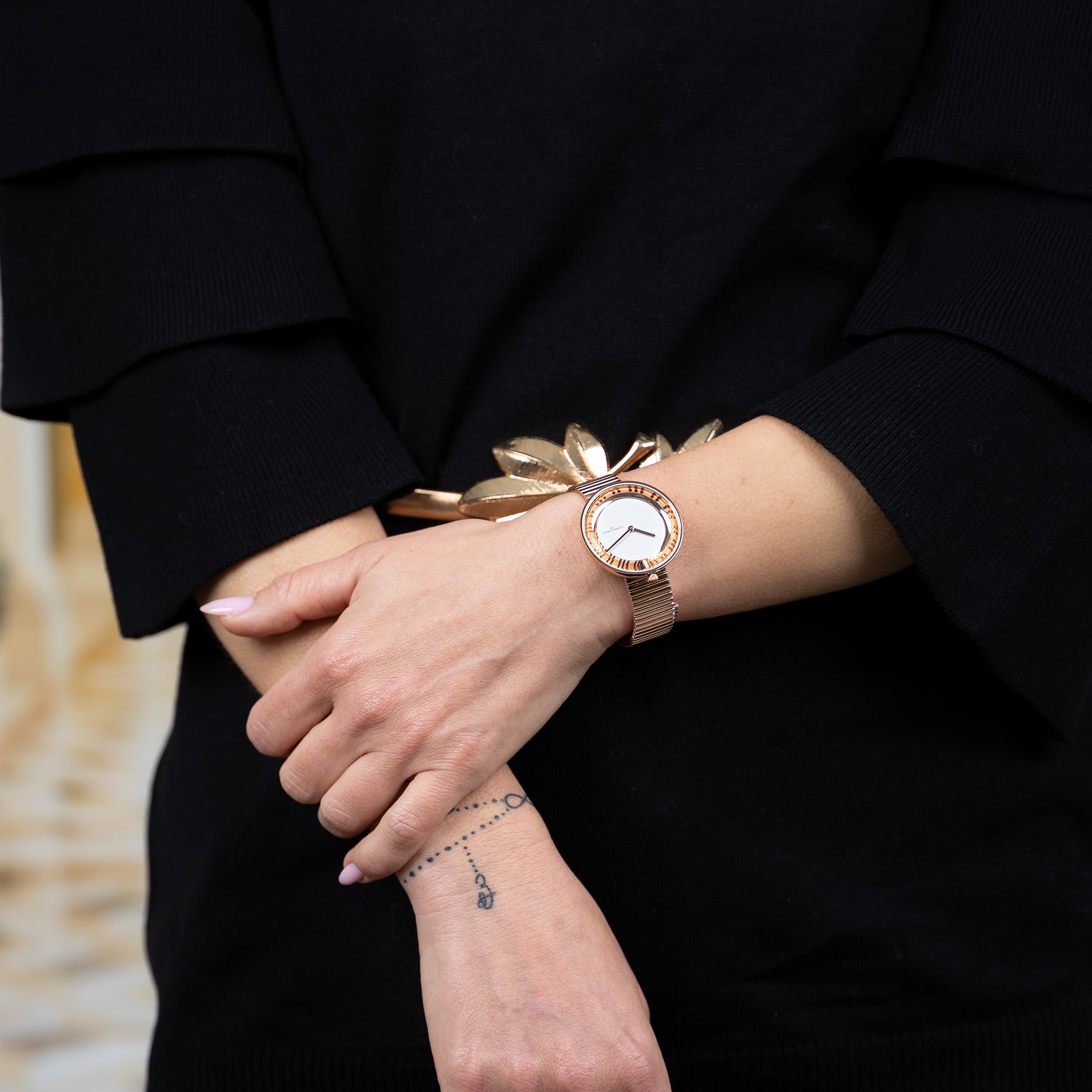 Pierre Cardin Women's Rose Gold Watch, White Dial | Cma.0017