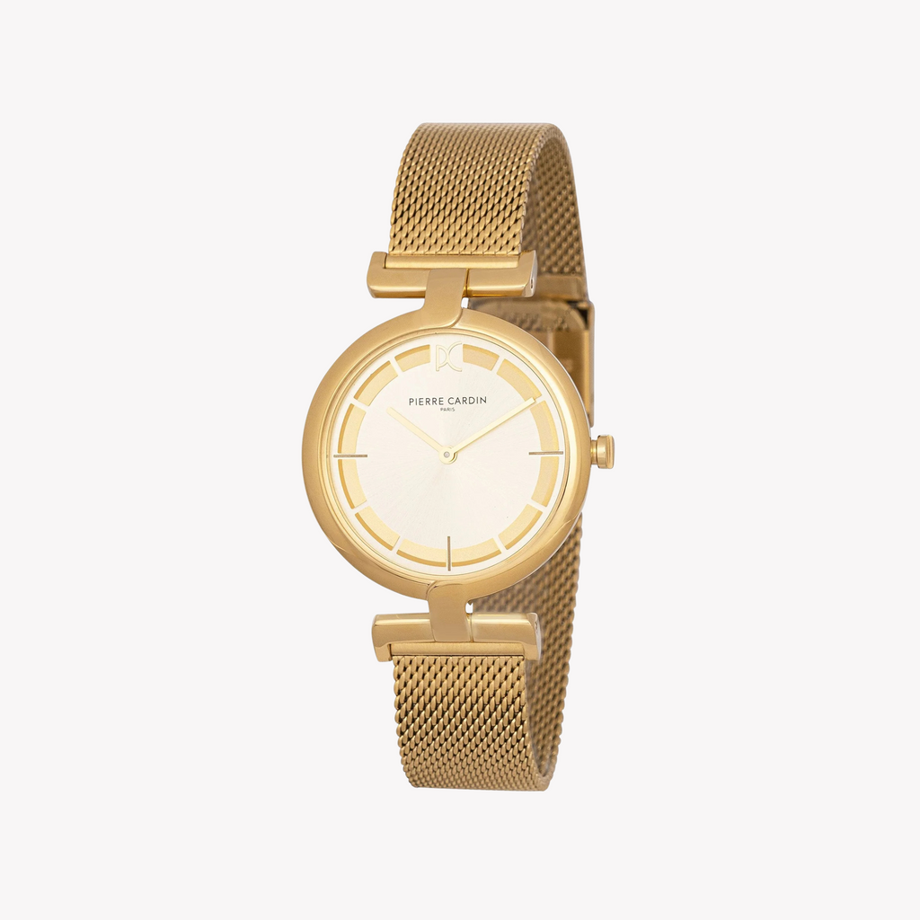 Pierre Cardin Women's Gold Metal Watch, Champagne Dial | Cmd.3537