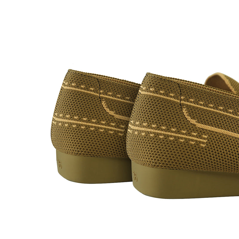 Comfortable Slip On Square Toe Loafers – Contrast Stitch Knit Penny Loafers