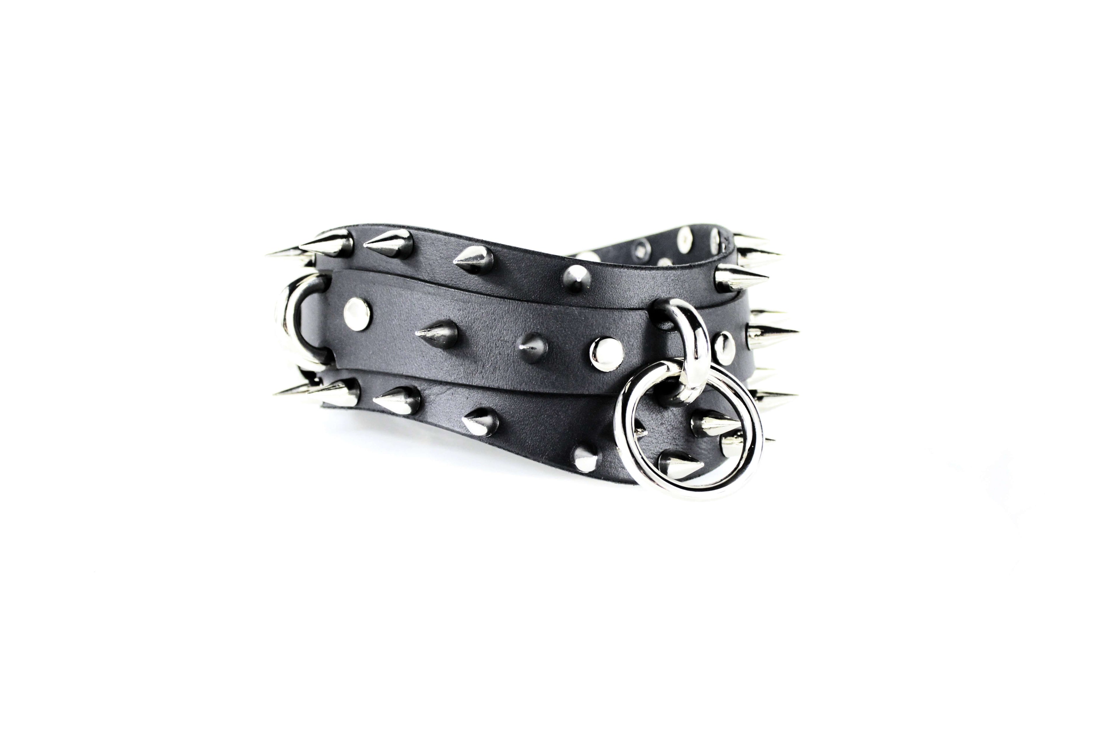 Spiked BDSM Collar – Leather BDSM Choker Gothic Posture Collar