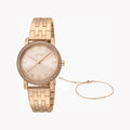 Esprit Women's Rose Gold Stainless Steel Watch, Round Case | Es1l202m0035
