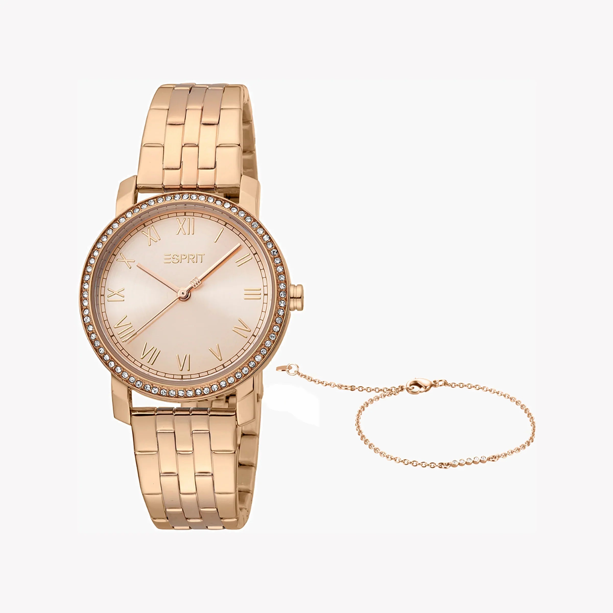 Esprit Women's Rose Gold Stainless Steel Watch, Round Case | Es1l202m0035