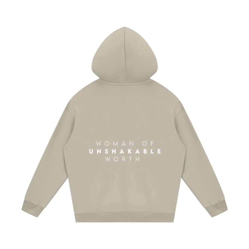 woman of unshakable worth Fleece Hoodie-4