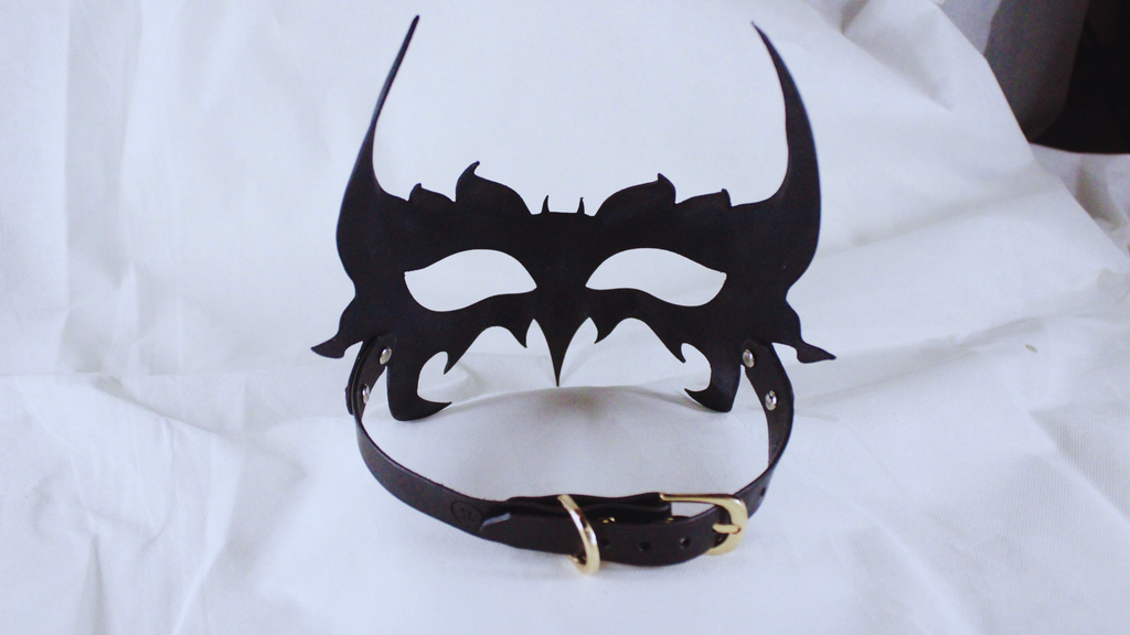 Horned Leather Ritual Mask For Gothic Power Play And Identity Transformation