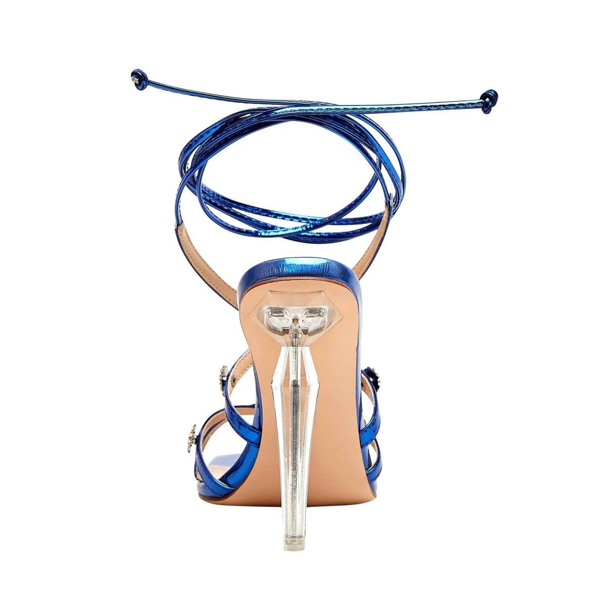 Dazzling Snowflakes Open Toe Strappy Ankle Wrap Sandals