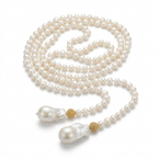 Luminous Baroque Pearl Lariat Necklace-1