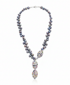 Magnetic Peacock Pearl Pendant Necklace-3