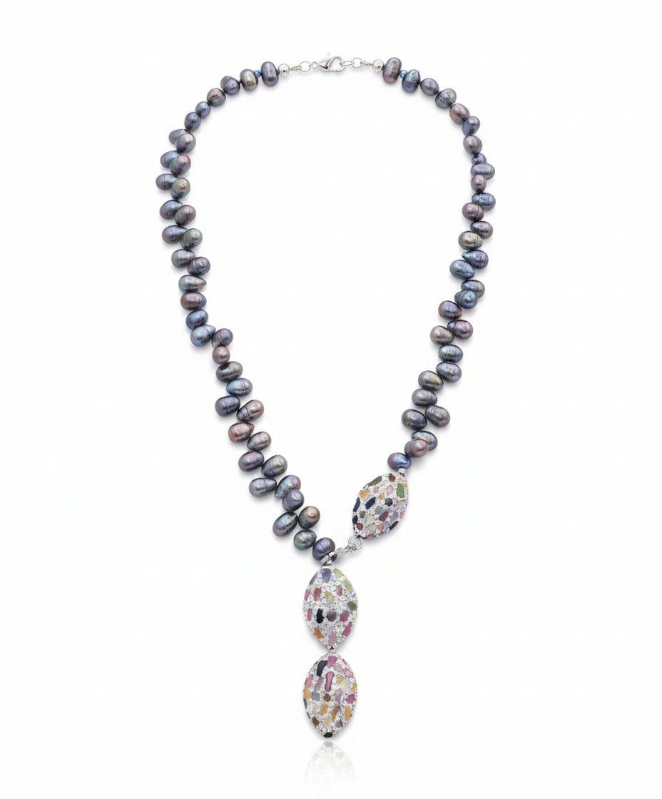 Magnetic Peacock Pearl Pendant Necklace-1