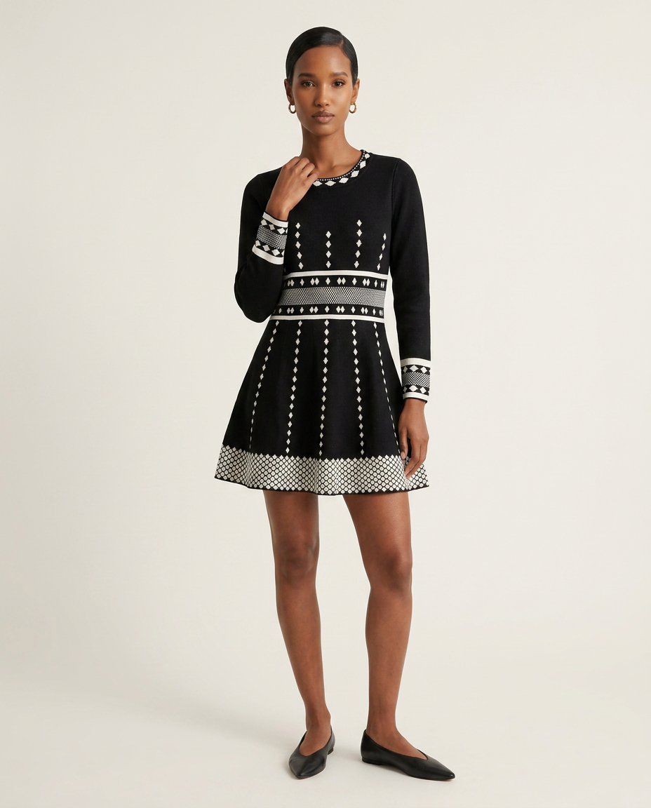 The Nova Geo-Knit Dress-0