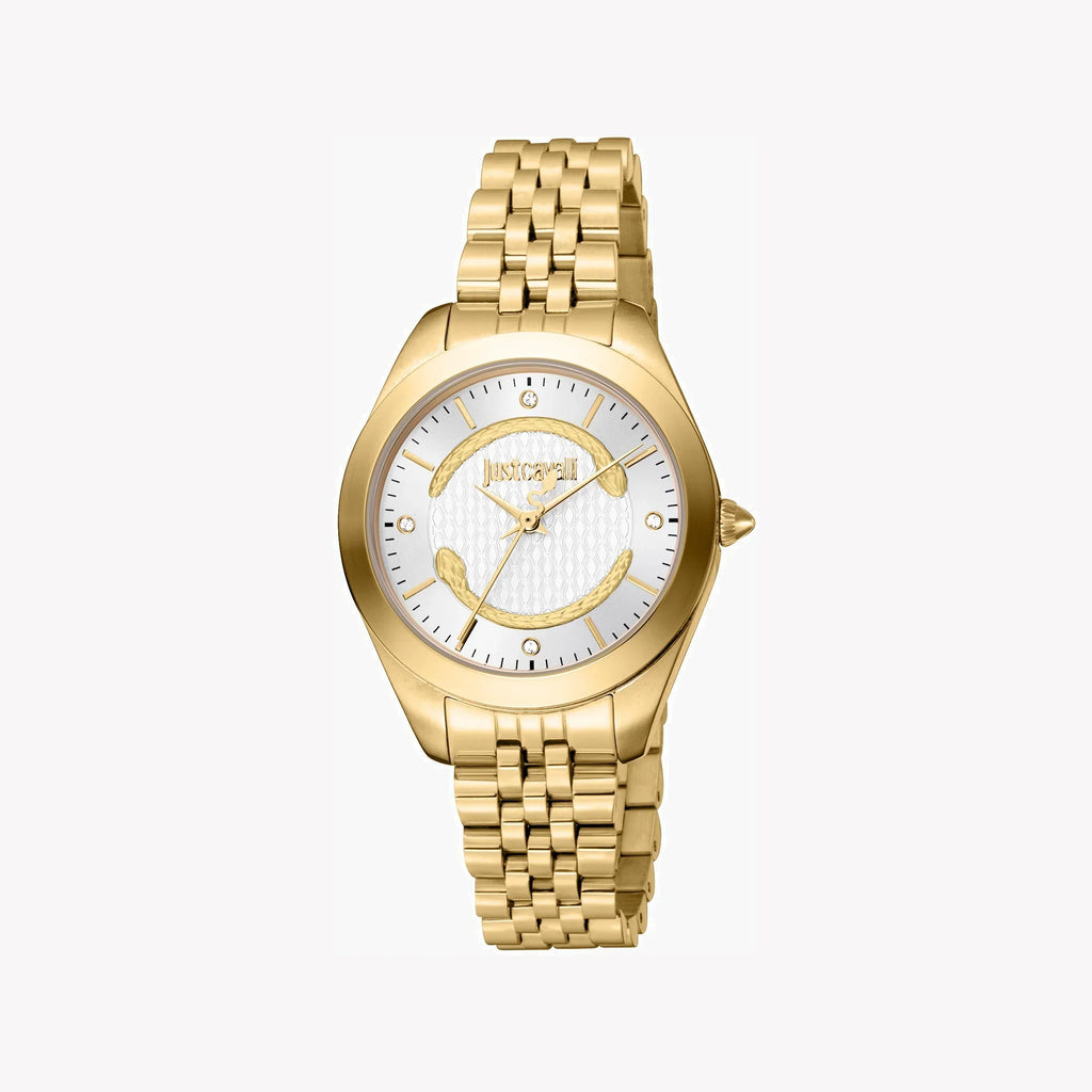 Just Cavalli Women's Gold Stainless Steel Watch, Silver Dial | Jc1l210m0455