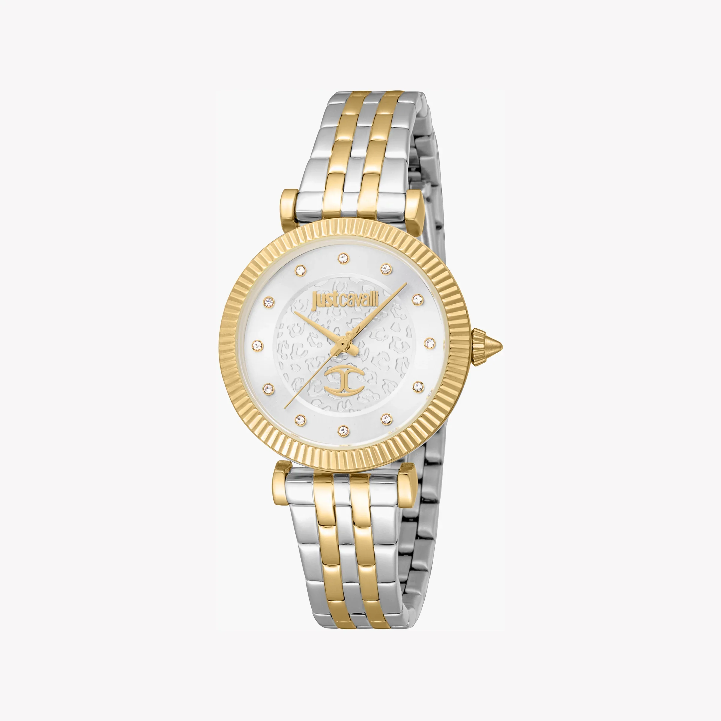 Just Cavalli Women's Two Tone Silver & Gold Watch, Silver Dial | Jc1l266m0055