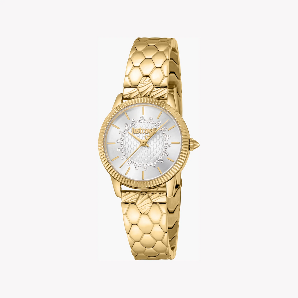 Just Cavalli Women's Gold Stainless Steel Watch, Silver Dial | Jc1l258m0235