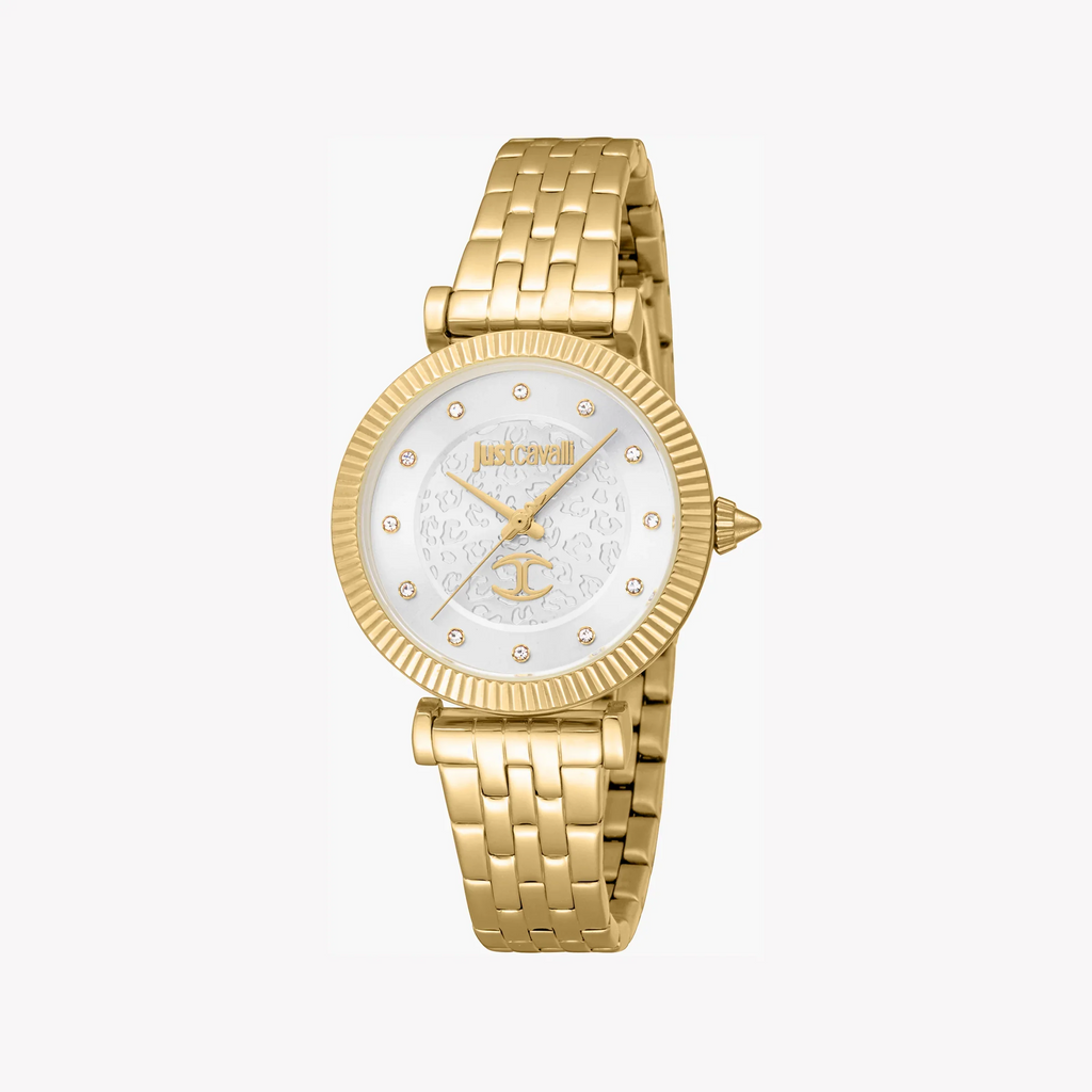 Just Cavalli Women's Gold Watch, Silver Dial | Jc1l266m0025