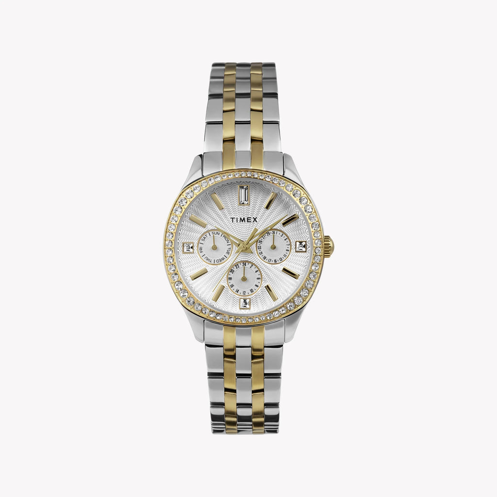 Timex Women's Two-Tone Watch, Silver Dial | Tw2w17900