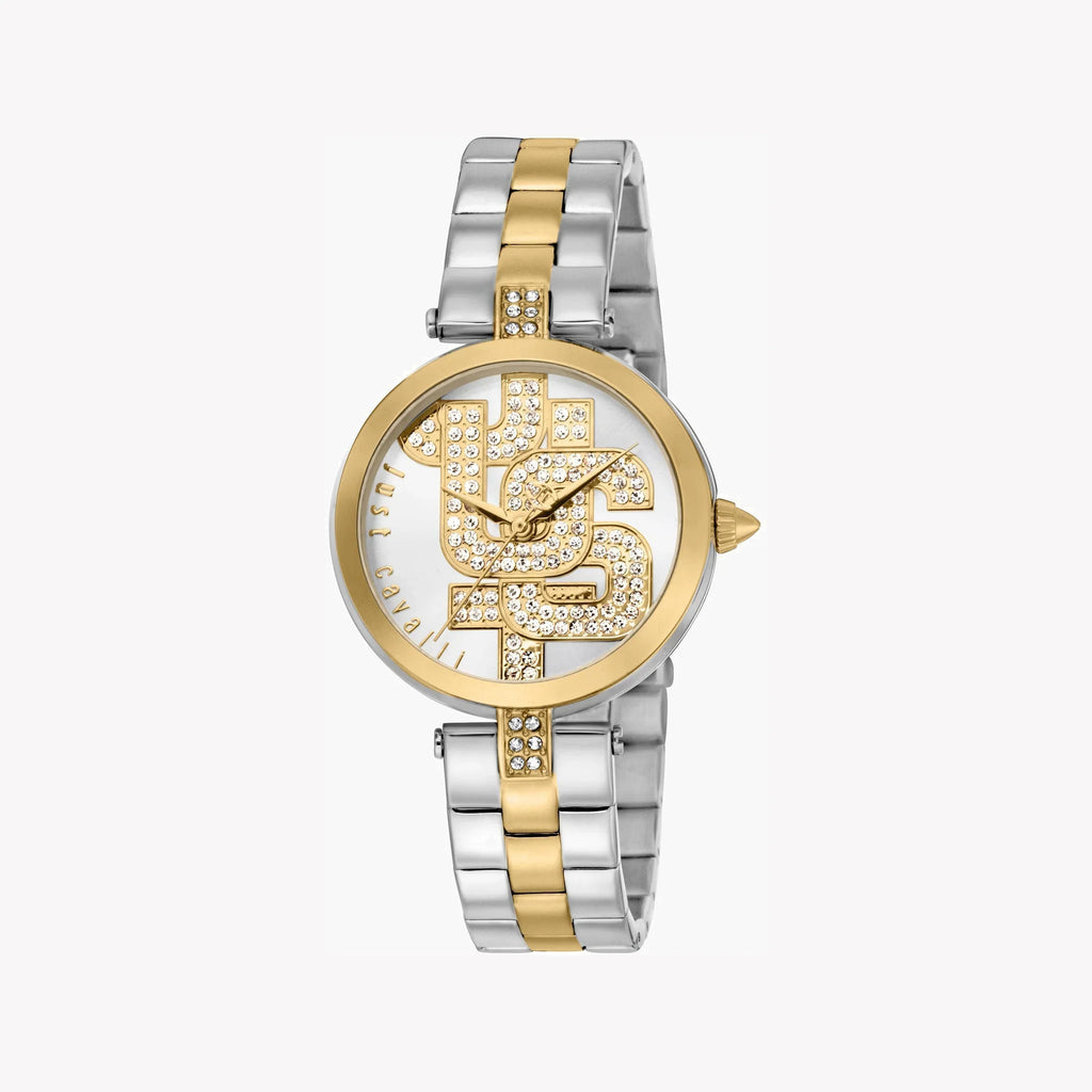 Just Cavalli Women's Two Tone Stainless Steel Watch, Silver Dial | Jc1l241m0085
