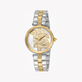 Just Cavalli Women's Two Tone Stainless Steel Watch, Silver Dial | Jc1l241m0085