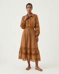 Caramel Crochet-Lace Skirt Set-0