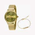 Just Cavalli Women's Gold Watch, Green Dial | Jc1l032m0275