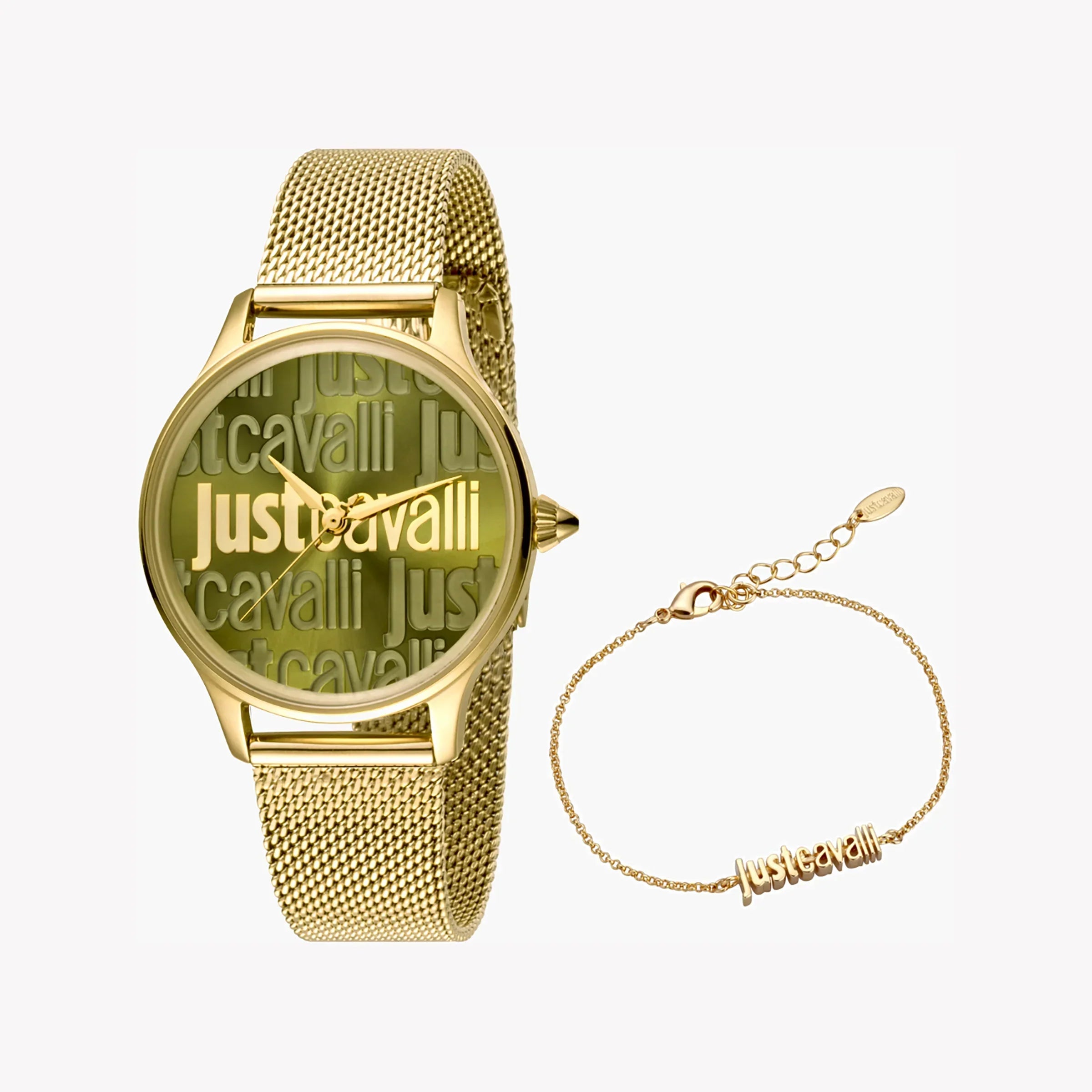 Just Cavalli Women's Gold Watch, Green Dial | Jc1l032m0275
