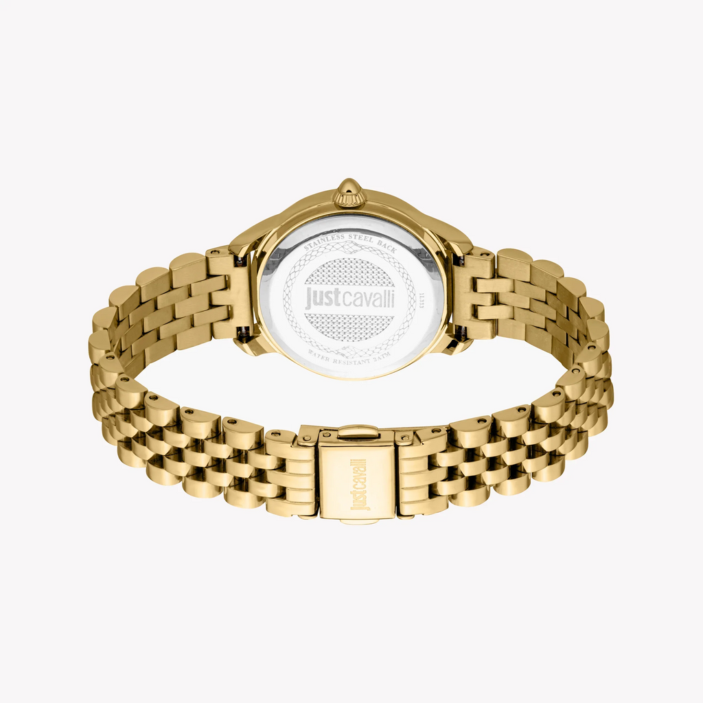 Just Cavalli Women's Gold Watch, Silver Dial | Jc1l333m0025