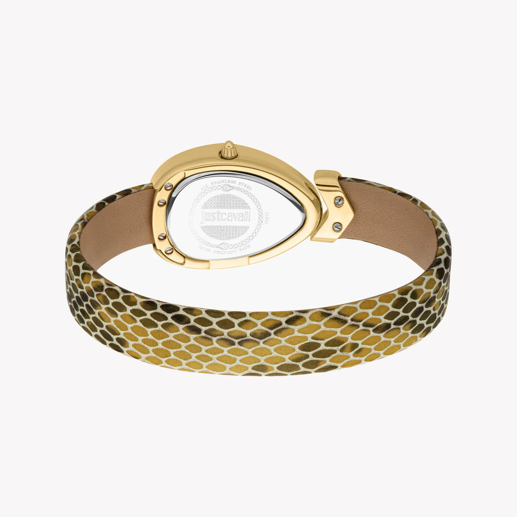 Just Cavalli Women's Gold Leather Watch, Champagne Dial | Jc1l321l0035