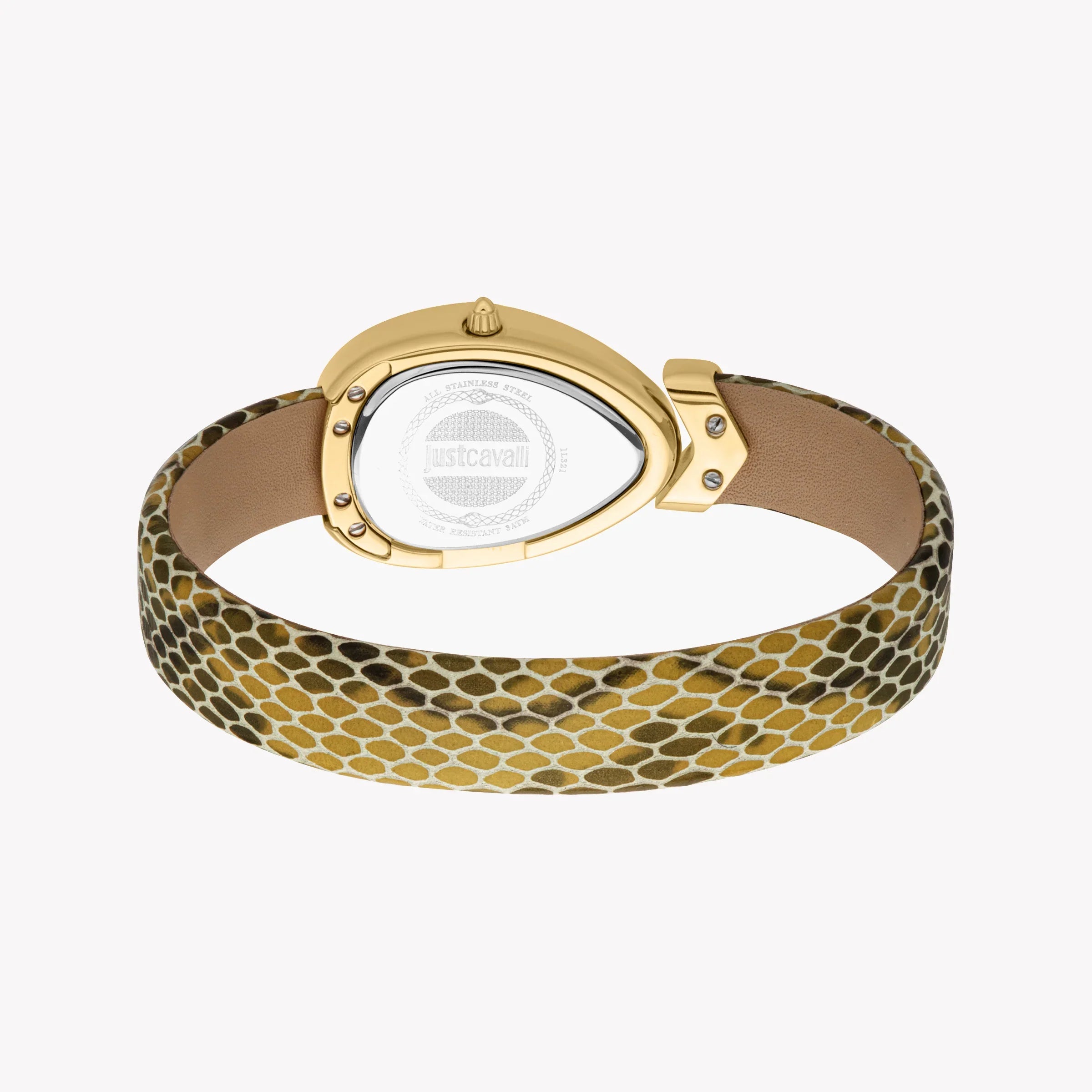 Just Cavalli Women's Gold Leather Watch, Champagne Dial | Jc1l321l0035