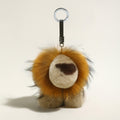 Fluffy Lion Plushie Bag Charm – Faux Fur Safari Lion Keychain Accessory