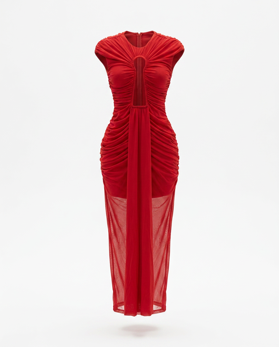 Noir Mesh Maxi Dress